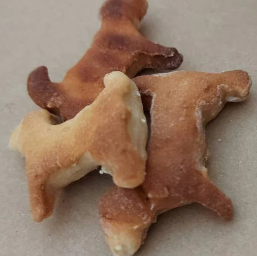 Our dog-shaped treats that are flavoured with Cream Cheese and Honey