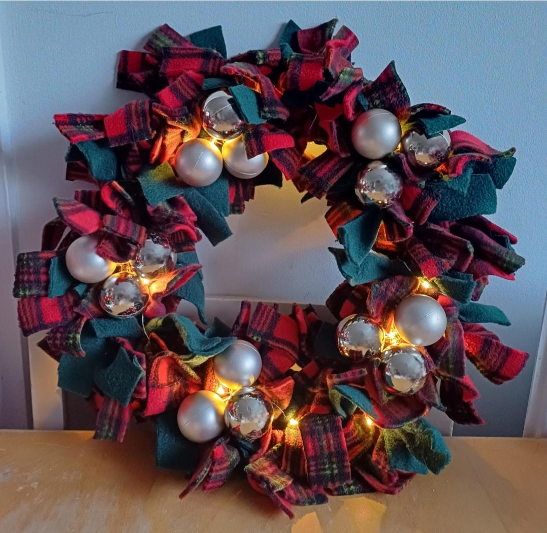 Fleece Christmas Wreath