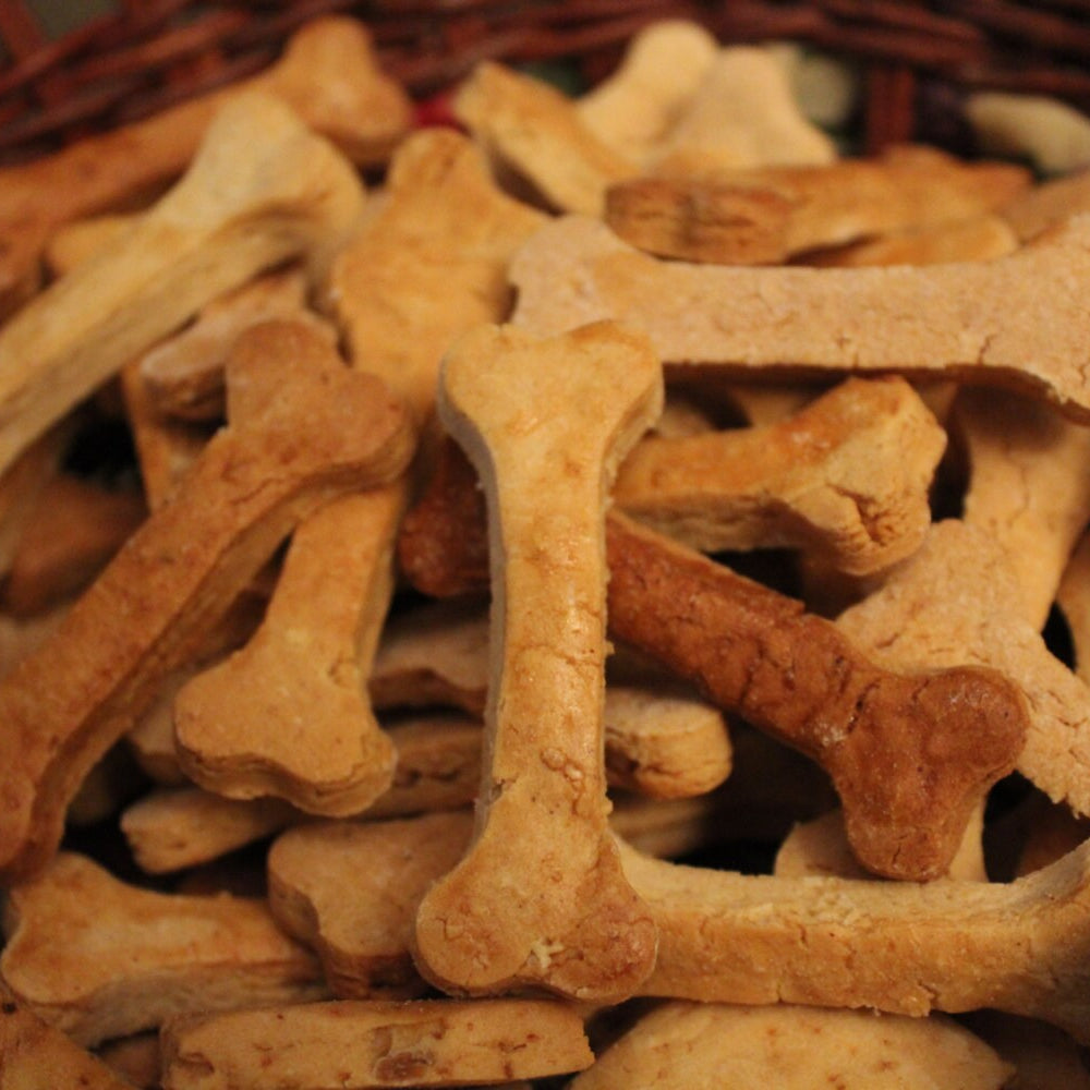Our smaller bone-shaped treats that are enhanced with the taste of peanut butter