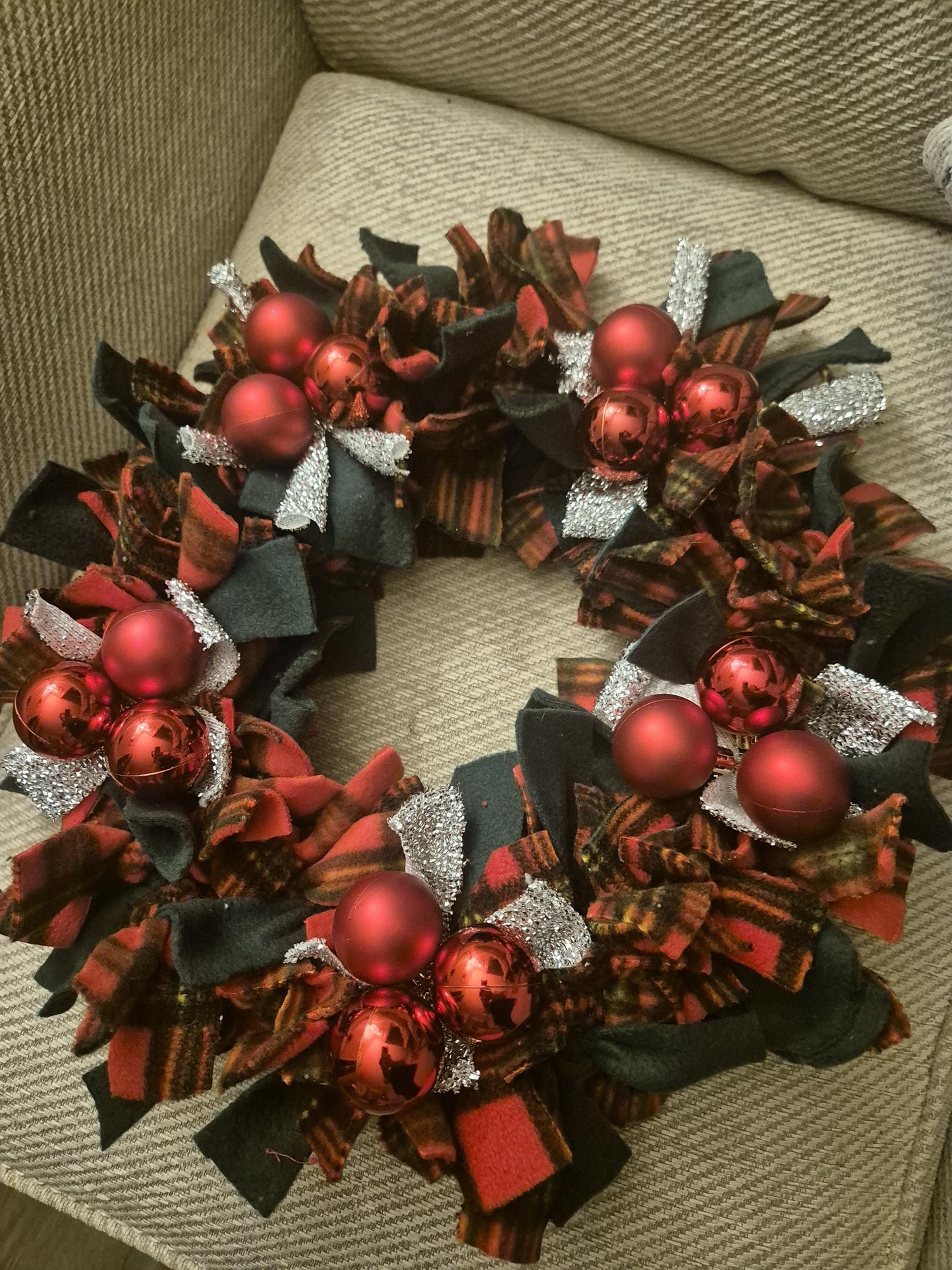 Fleece Christmas Wreath